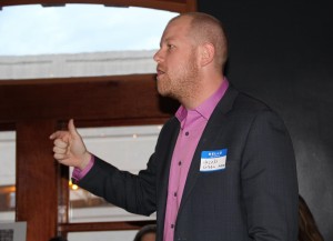 MRCDC Vice President Jacob Green addresses the audience at the SCNA Happy Hour